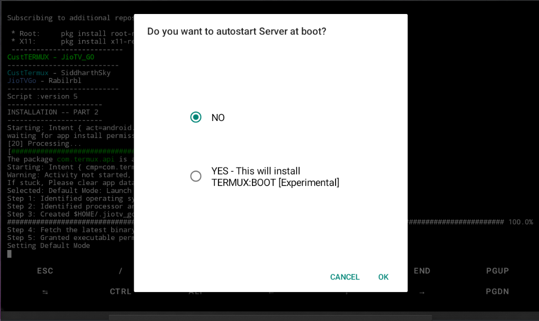 autostart selection